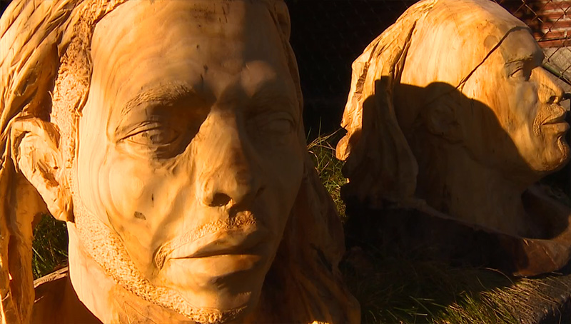 In Case You Missed It on KOMONews.com earlier this week: As the Seahawks sharpen their talons for next week's playoff game, a local artist is sharpening his blade in tribute.