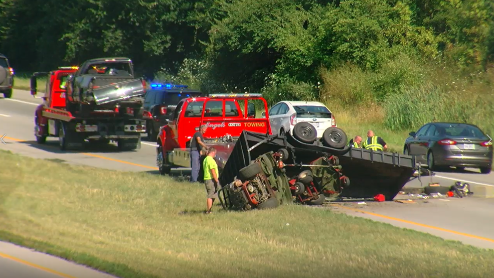 One injured in Ronald Reagan crash involving trailer with lawn care