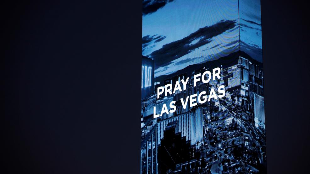 Las Vegas Shooting Las Vegas pray message on W Hotel AP80.jpg
