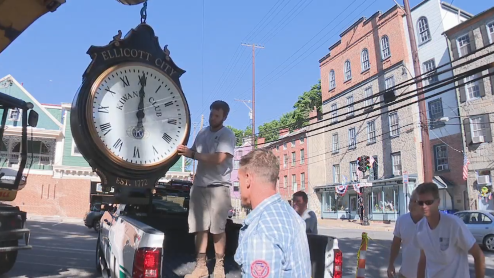 EXCLUSIVE New Ellicott City clock installed WBFF
