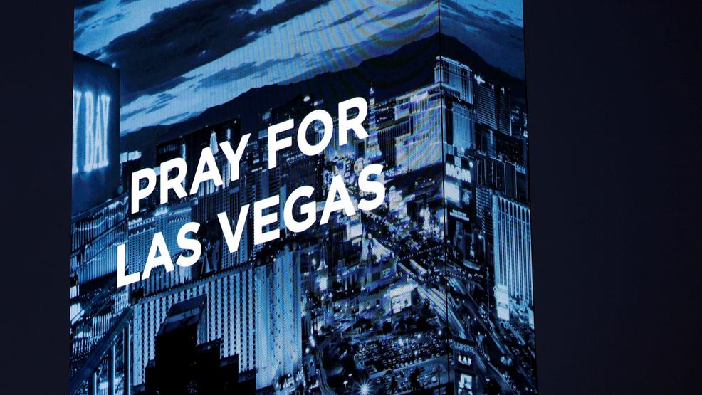 Las Vegas Shooting Las Vegas pray message on W Hotel AP80.jpg