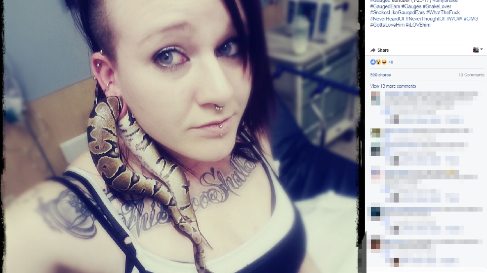 Image result for pictures of woman with python stuck in gauge