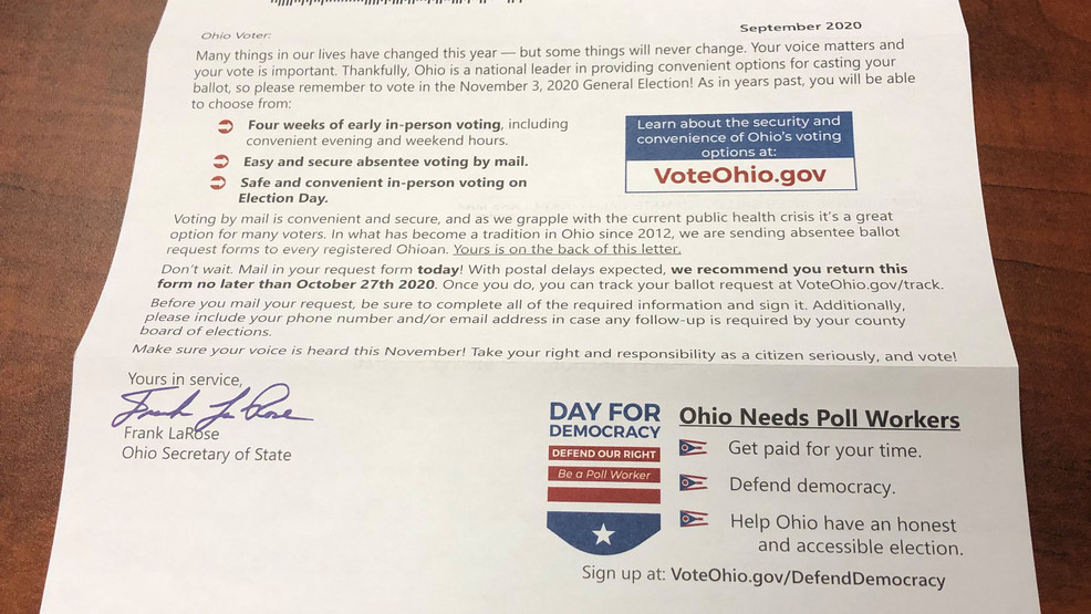 Ohio voters begin to receive absentee ballot request forms WRGT