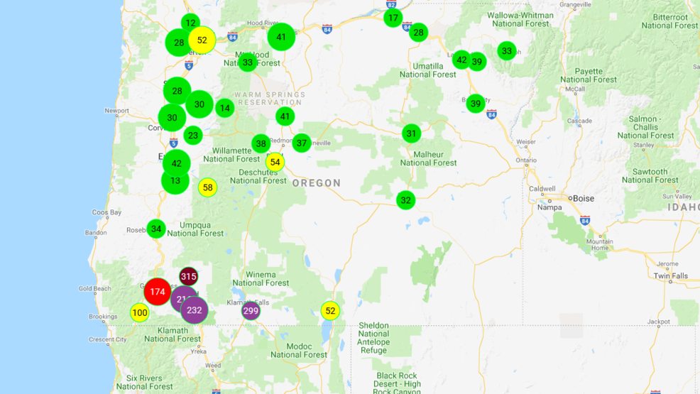 Wildfires put Roseburg air quality at risk as southern ...